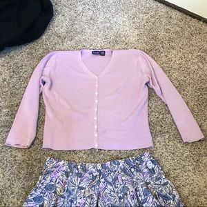 Cute lavender purple button cardigan